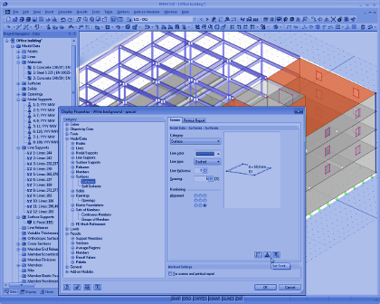 RFEM 3D végeselem program felhasználó felület példa